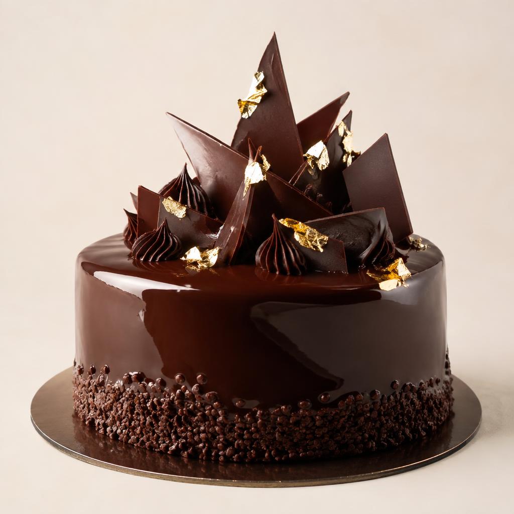 Chokladtårta med guld